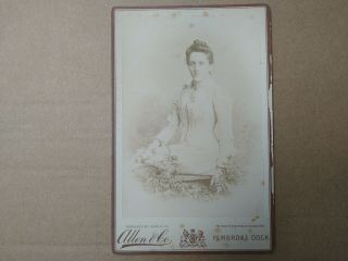 Cabinet Card Victorian Photograph Of A Lady By Allen & Co Of Pembroke Dock