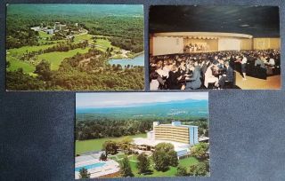 3 Vintage York Post Cards Catskills Kerhonkson Ny Granit Hotel Country Club