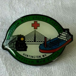 American Red Cross Pin Huntington Wv Western West Virginia Chapter Lapel Pin