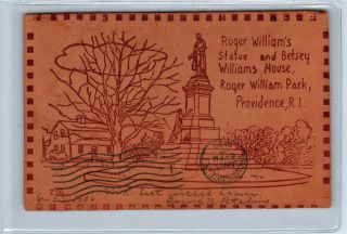 Leather Postcard Providence,  Ri Rhode Island 1906 Betsy Williams House