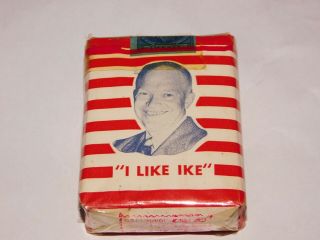 Rare Vintage 1952 Dwight Eisenhower I Like Ike Cigarette Pack Cigarettes