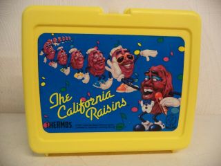 VINTAGE 1987 KING - SEELEY THE CALIFORNIA RAISINS PLASTIC LUNCHBOX WITH THERMOS 2