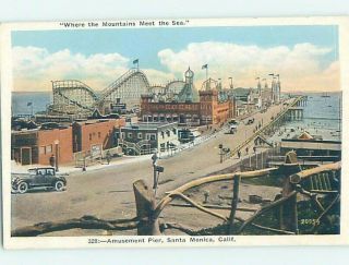 W - Border Rollercoaster At The Amusement Pier Santa Monica - Los Angeles Ca I0579