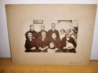 Large Antique Victorian Cabinet Photo Family Photo with Dog 12 