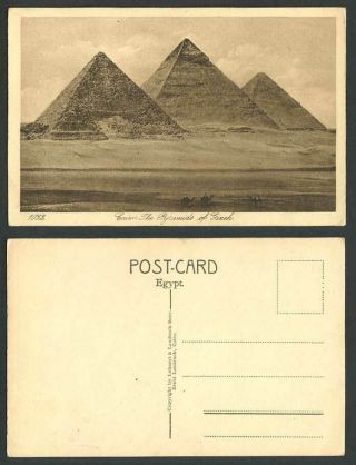 Egypt Old Postcard Cairo Pyramids Of Gizeh Giza Camel Riders Camels Desert Dunes