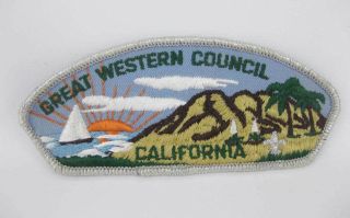 Vintage Bsa Boy Scout Patch Great Western Council Calif Shoulder Badge Patch