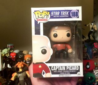 Funko Pop Television Star Trek Tng Captain Picard 188 (vaulted And Retired)