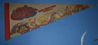 Rare Vintage 1970s Old Chicago Amusement Park Bolingbrook Illinois Pennant Felt