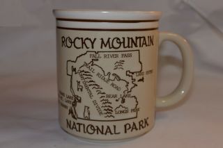 Rocky Mountain National Park Coffee Mug/cup Map On One Side/history On The Back