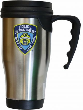 Nypd Travel Mug Officially Licensed York Police Coffee Cup Stainless.