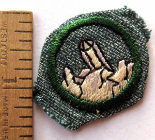 Rare 1938 Girl Scout Rock Finder Badge Mineral Crystals Collecting Mining Patch