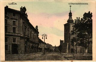 Poland,  Lublin,  Ul.  Namiestnikowska,  Street Scene,  Old Postcard