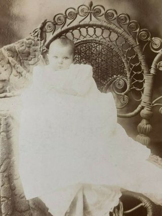 Cabinet Card - Little Baby - Hidden Mother - Wicker Chair - Joliet,  Illinois