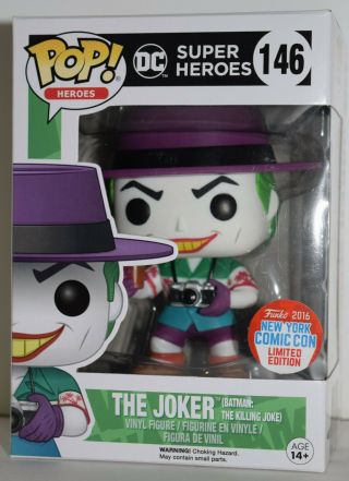 Funko Pop Vinyl Dc Comics Joker From Batman: The Killing Joke Nycc 2016 Excl