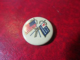 Antique Crossed Flags Us & Christian Pin By This Sign Conquer