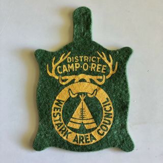 Vintage Green Camporee Westark Council Boy Scout Tepee Felt Pocket Hanger Last 1