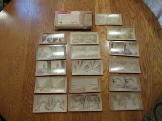 (16) Stereoscope Viewer Cards With (vintage Mailing Envelope)