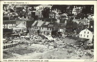 Cranston Ri 1938 Hurricane - View Of Ruins Postcard