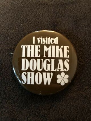 Vintage 1970s I Visited The Mike Douglas Show Pin Tv Show Memorabilia Rare Htf