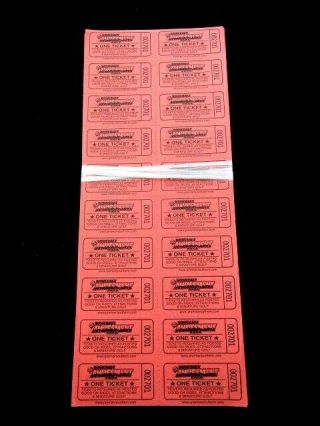 Bowcraft Amusement Park,  Scotch Plains,  Nj - 100 Sheets 2000 Ride Tickets