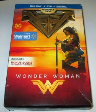 Wonder Woman Blu Ray & Dvd 2 Disc Set W/ Wearable Tiara Walmart Exclusive 2017
