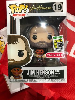 Funko Pop Jim Henson With Ernie Target 2019 Sdcc Official Sticker - In Hand