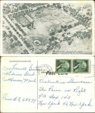 1957 Port Huron,  Mi Memorial Recreation Park St.  Clair County Michigan Postcard