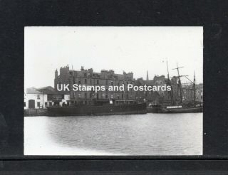 Small Old Photograph Of King William Iv Dock Dundee With Sailing Ships See Sans