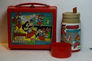 Vintage 1988 Aladdin Nintendo Mario Bros.  Lunch Box With Thermos