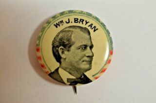 Wm J.  Bryan Pinback July 21,  1896,  The White & Hoag Company