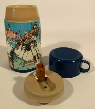 1984 Voltron Defender Of The Universe Thermos Complete Lid Pour Stopper Aladdin