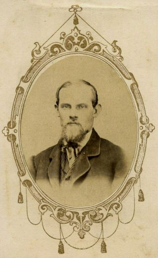 Civil War Era Antique Cdv Photo Man With Beard Fashion By Milice Warsaw Indiana