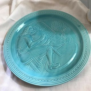 Vintage Fiesta American Potter 1939 Ny Worlds Fair 7 1/8 " Turquoise Plate