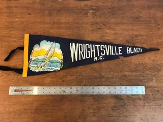 Vintage Wrightsville Beach North Carolina Souvenir Pennant 25 " (hd0)