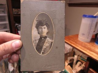1900s Antique Old Cabinet Photo Picture Fredericktown Ohio Woman Named