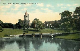 Louisville Kentucky Cave Hill Cemetery Superintendent Office Lagoon Flowers 1908