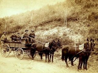 1890 Wells Fargo Deadwood Stagecoach Wagon Photo,  Homestake Gold Mine Bullion
