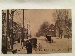 Postcard - Snow Scene In Delmont,  Pa 1908