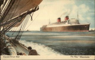 Cunard White Star Line The Mauretania Steamship 1937 Postcard