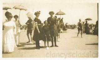 1910 Women Atlantic City Jersey Beach Parasols & Swimsuits