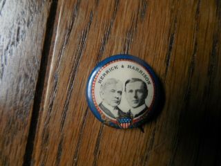 York Local Campaign Pin Back Button 1904 Governor Cady Herrick And Harrison