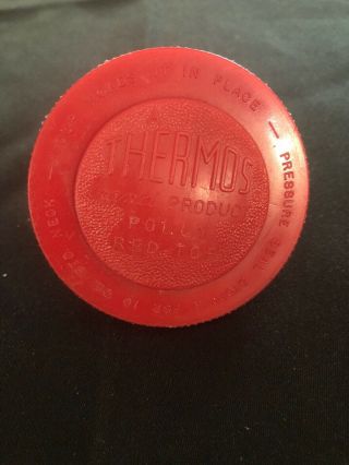 Vintage Polly Red Top Pressure Seal Stopper For 10oz Thermos