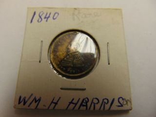 Old Rare Vintage Antique Token Medal Coin 1840 William H Harrison General