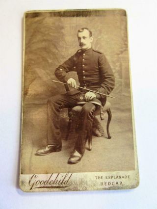 Durham Light Infantry Soldier In Dress Uniform,  Victorian Cdv,  Goodchild,  Redcar