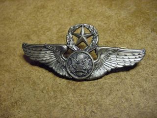 Sterling Us Air Force Master Aviator Wings Badge Pin 3 " Size