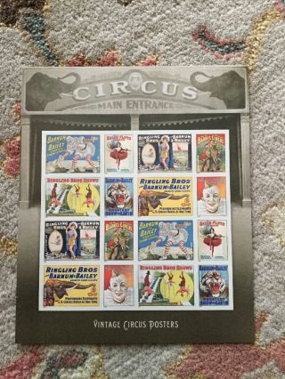 Vintage Circus Posters 16 Forever Postal Postage Stamps Ringling Bros Barnum