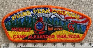 2004 Pikes Peak Council Boy Scout Csp Patch Camp Alexander Anniversary Friendly