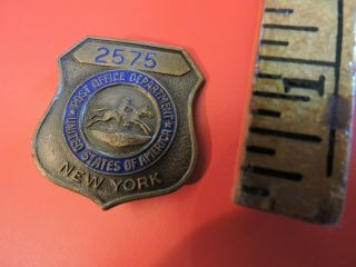 Rare Obsolete Us Mail York Ny Post Office Department Badge 2575 Tdbr