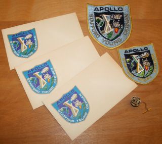 Apollo 10 Memorabilia - Mission Patches,  Tie Tack,  Envelopes