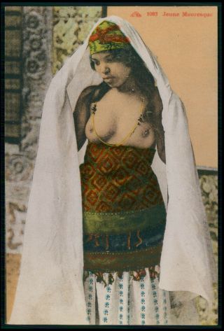 North Africa Ethnic Arab Nude Woman Vintage C1910 - 1920s Postcard Cd20